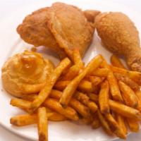 Cajun Chicken and Fries Combo · Choice of mix chicken leg or thigh or wing with Fries and biscuit