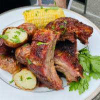 Smoked Babyback Ribs (1/2 lb) MAN SIZE MEAL · This MAN SIZE meal comes with half pound of our baby back ribs rubbed down with our 