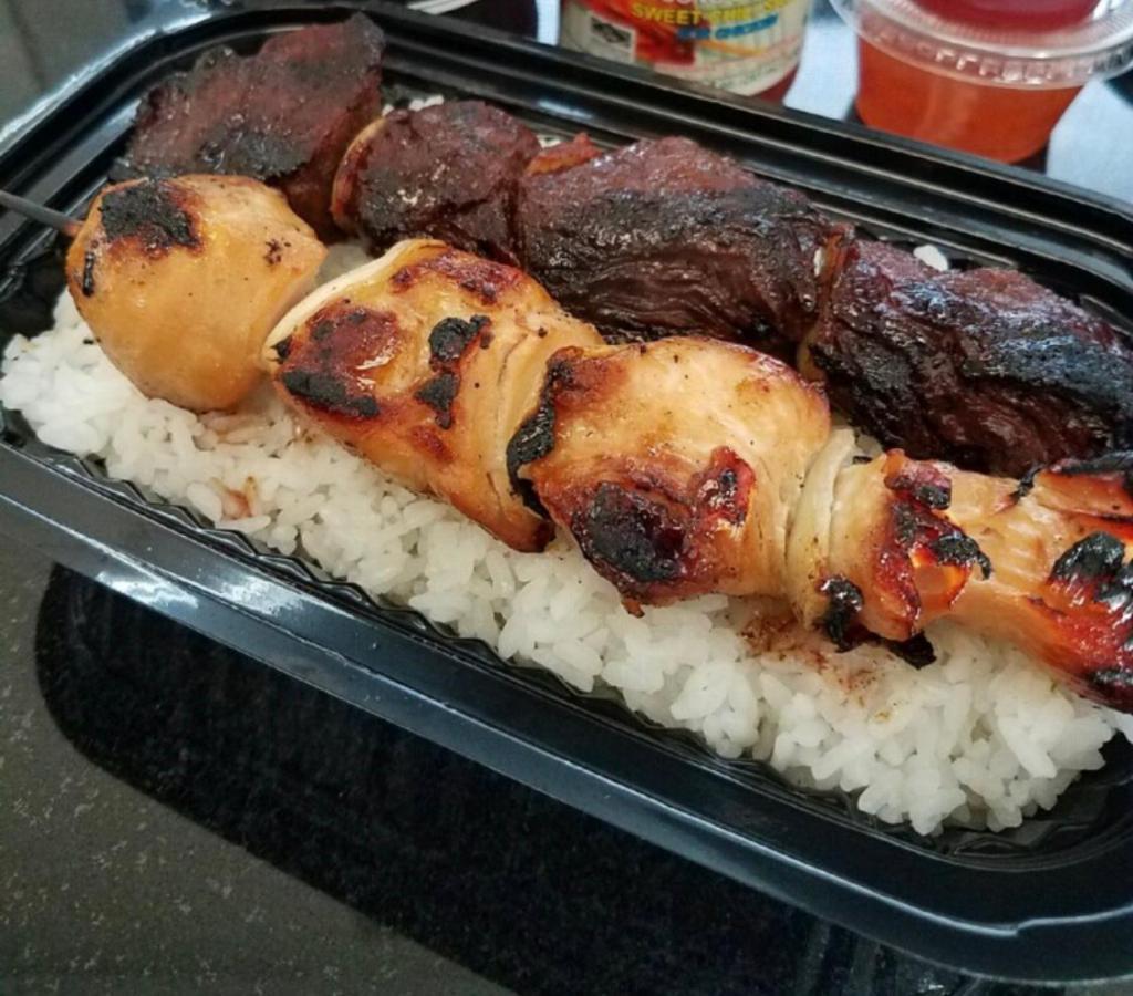 Teriyaki Chicken & Korean BBQ Beef Bento COMBO · One each, daily cut and marinated Draper Valley chicken breast and hanger steak atop a perfectly steamed bed of Japanese white or brown rice. Your choice of sauce.