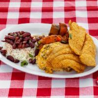Catfish Fillet Dinner · Comes with beans and rice plus your choice of 2 sides
