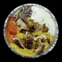 Grilled Chicken Over Rice Platter · 