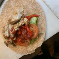 W1. California Wrap · Grilled chicken, avocado, roasted peppers, lettuce, tomatoes and salsa.
