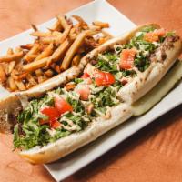 G.A.P. Cheesesteak Hoagie · Served with lettuce, tomato, fried onion, Cajun mayo and melted American cheese.   Served wi...