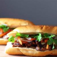 BBQ Pork or Chicken Sandwiches  · Char grilled pork or chicken,pickles (daikon and carrot), cilantro, hot peppers.