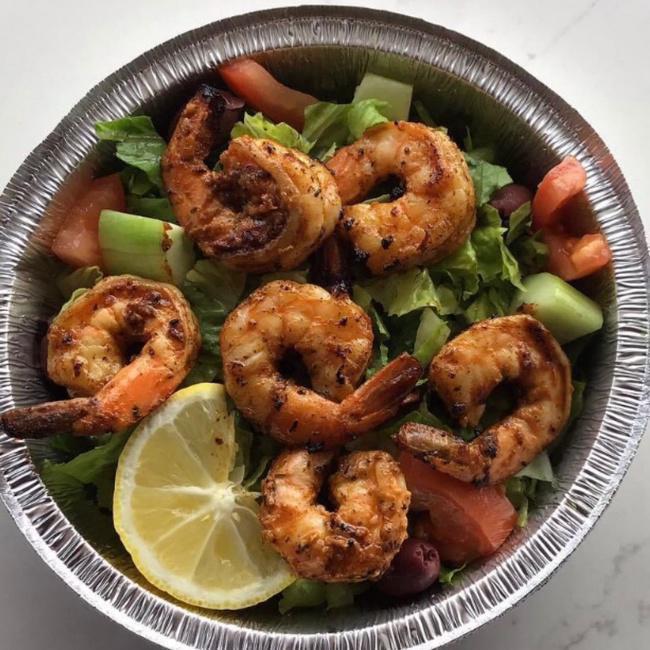 Shrimp Entree · Marinated Shrimp KebabIncludes Greek Salad and Pita.Served w/ Rice, French Fries or Lemon Potato & Choice of Sauce