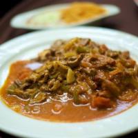 Puntas de Filete al Chipotle · Sauteed steak strips, sauteed with onions, green peppers, red tomatoes, and chipotle sauce. ...