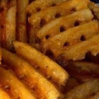 75. Waffle Fries · Lattice shaped fried potatoes.