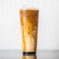 Caramel Latte · Espresso, Premium French Caramel Syrup, and Milk of Choice
