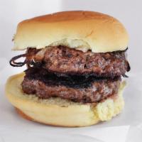 Double Burger · Served with onions.