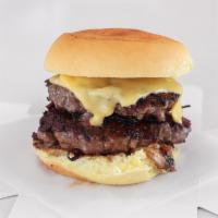 Double-Up Burger · Double meat and double cheese with onions.