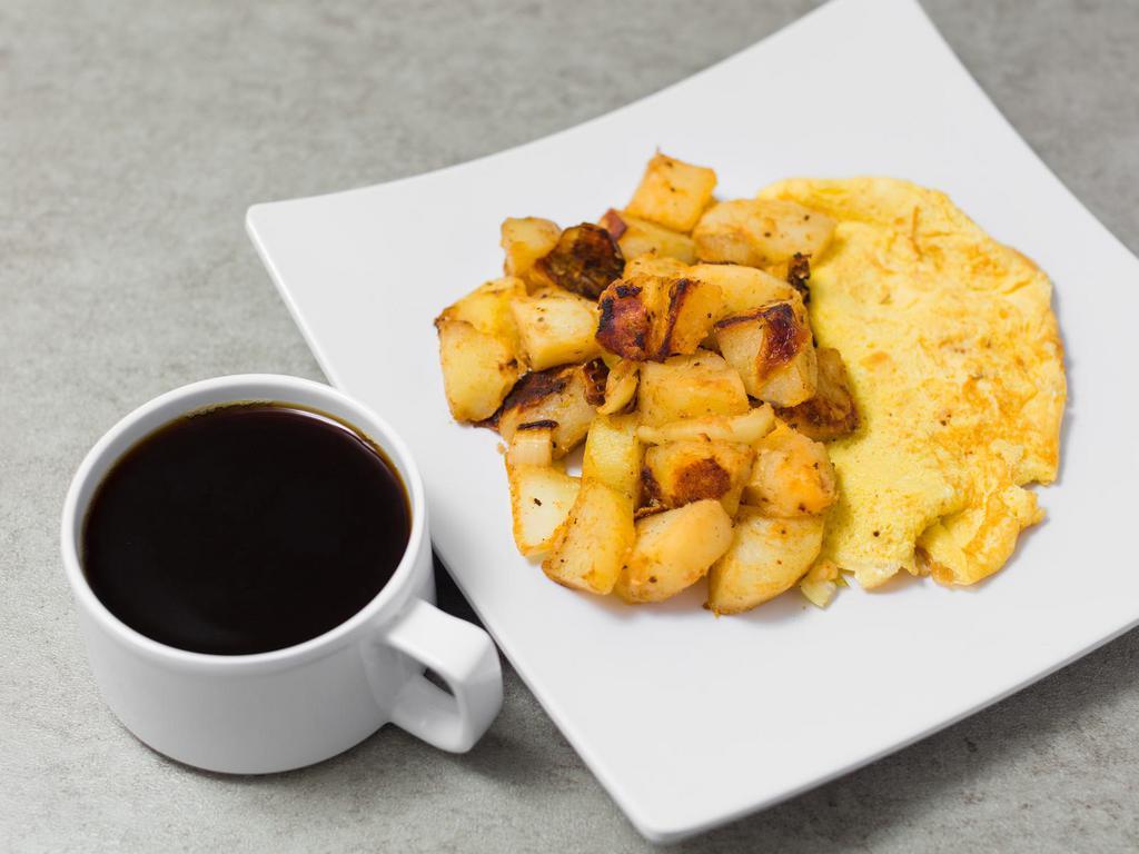 2 Eggs, Home Fries and Coffee · Eggs any style.