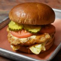 Crispy Fried Chicken Sandwich · Crispy Fried Chicken topped w/ Chipotle Mayo, Lettuce, Pickles & Tomato - Side sold separate...