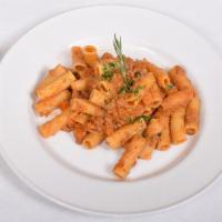 Rigatoni alla Bolognese · Comes with our homemade meat sauce.