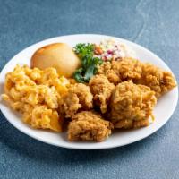 5 Pc Chunk Dinner · 5 pc. chicken chunk dinner, roll & choice of 2 sides.  Rolls are brushed with butter. Bulk o...