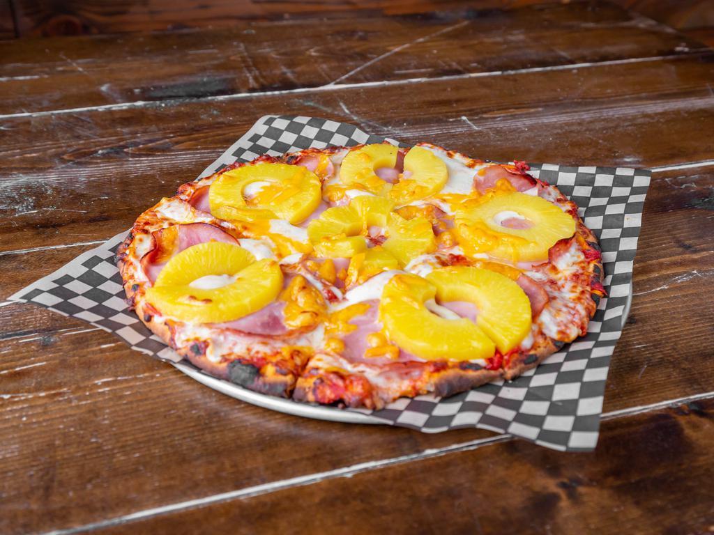 Hawaiian Pizza  · Honey ham, and pineapple.
