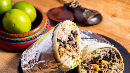Burrito Combination · Served with rice and beans.