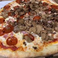 Meat Lover's Pizza · Pepperoni, sausage, ground beef, meatball, ham and mozzarella cheese.
