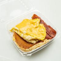 13. Pancakes · Served with bacon or sausage and eggs.