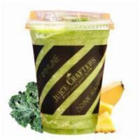Green Soul · Kale, spinach, turmeric, spirulina, pineapple, cold-pressed apple, celery and banana.