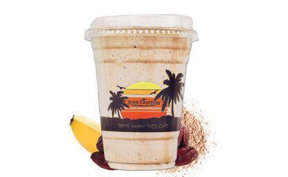Pacific Love · Maca, cacao nibs, banana, almond butter, dates, coconut butter, almond milk and royal jelly.