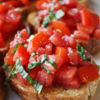 Bruschetta · Grilled bread rubbed with garlic and topped with olive oil and salt. 
