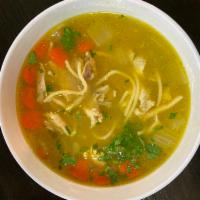 Chicken Soup · Chicken broth with pieces of chicken and vegetables