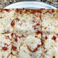 Sicilian Pie · Mozzarella Cheese and sauce Square Shaped thick fluffy crust