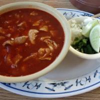 Menudo  To Go · Beef tripe soup with a red chili pepper base. 