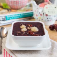 H11. Black Rice Soup with Dried Longan and Dates · Gluten free. Dairy free.