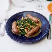 Salsiccia del Macellai · Italian sausage sauteed with white beans and broccoli rabe
