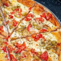 White Pizza · Garlic and mozzarella cheese.