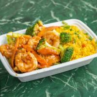 Shrimp with Broccoli Combo Plate · 