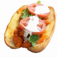 Buffalo Chicken Ranch Sub · Buffalo chicken, lettuce and tomatoes with ranch dressing. Baked with cheese. 