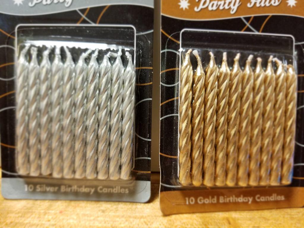 Metallic Gold or Silver Candles · Metallic gold shiny 10 pack
Please choose your color