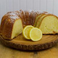 Lemon Vanilla Bundt Cake Slice · 
