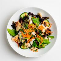 BON Tofu Kickshaw Salad · Harvest blend mixed greens, red & white cabbage, rice noodles, marinated tofu, pickled carro...