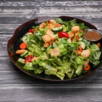 Garden Salad · Iceberg, tomato, cucumber, carrot and croutons. Add grilled chicken +$2