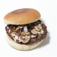 1/3 lb. Mushroom Burger · Grilled mushrooms, grilled onions, and Swiss cheese