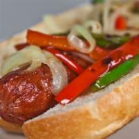 Sausage with the Works · Jacks Sausage with all the toppings