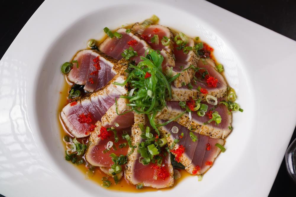 Tuna Tataki · Seared tuna with ponzu sauce. 