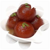 Gulab Jamun · Cottage cheese dumplings stewed in a rich honey rose sugar syrup.