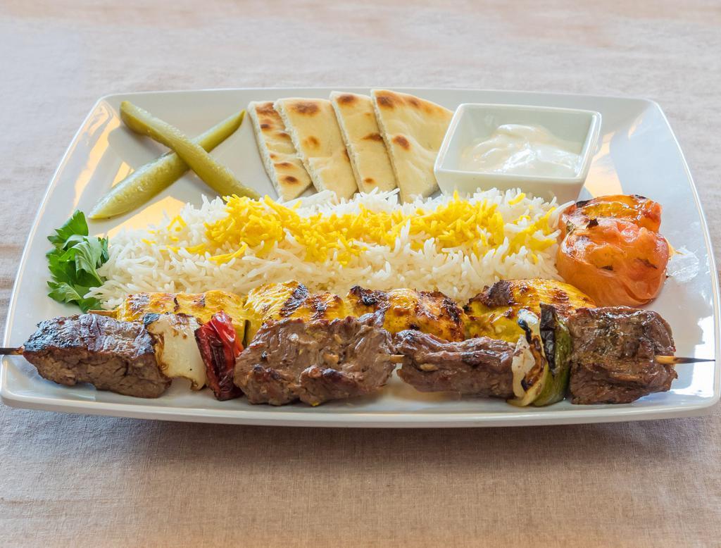 Beef Kabab · Tender cut of beef, lightly marinated, charbroiled with bell pepper and onion.