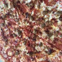 Meat Lovers Pizza · Pepperoni, Italian Sausage, Beef, Ham, and Bacon