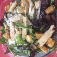 Caesar Salad with Chicken · Parmesan, Croutons, Grilled Chicken, and Caesar Dressing