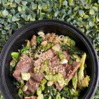 Oishi Bowl · Brown Rice with Toasted Sesame Seed, Sauteed Kale, Broccoli, Mushroom, Green Onion, and our ...
