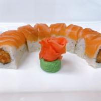 Salmon Lover Roll · Spicy salmon, top with salmon.