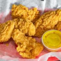 Chicken Tenders · 5 pieces. Served with dipping sauce.