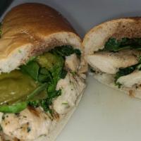 6. Anthony's Chicken Sandwich · Grilled chicken, broccoli rabe, spinach, long hots & balsamic vinegar.