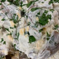 Baked Potato Salad · 1/2 pint baked potato salad made with baked potatoes, sour cream, mayonnaise, green onion, c...