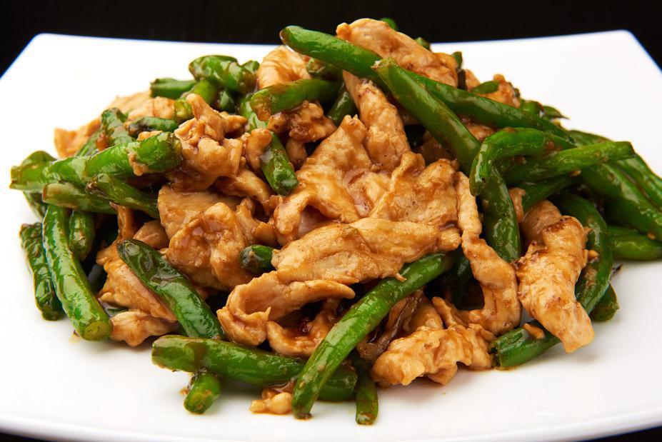 Chicken String Bean · Served with choice of rice. Sauteed slices of tender chicken with string bean in delicious brown sauce.